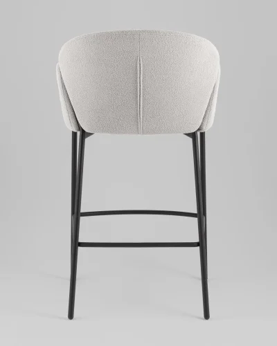 Стул барный Melia, светло-серый, сиденье УТ000040516 Stool Group, серый/букле, ножки/металл/чёрный, размеры - ***** фото 4