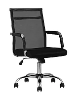 Кресло офисное TopChairs Clerk, черное УТ000001928 Stool Group, чёрный/ткань, ножки/металл/хром, размеры - ****550*600