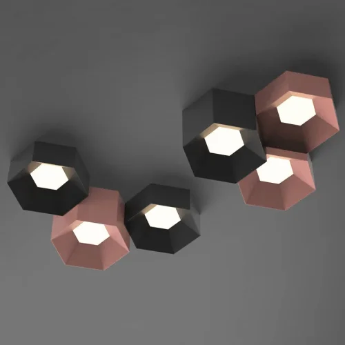 Светильник потолочный HEXAGON A 101669-26 ImperiumLoft зелёный на 3 лампы, основание зелёное в стиле современный фото 23
