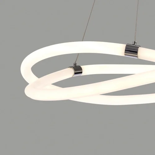 Люстра подвесная LED Line 6607 Mantra белая на 1 лампа, основание серое никель в стиле современный кольца фото 3