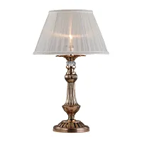 Настольная лампа Miglianico OML-75404-01 Omnilux бежевая 1 лампа, основание бронзовое металл в стиле классический 