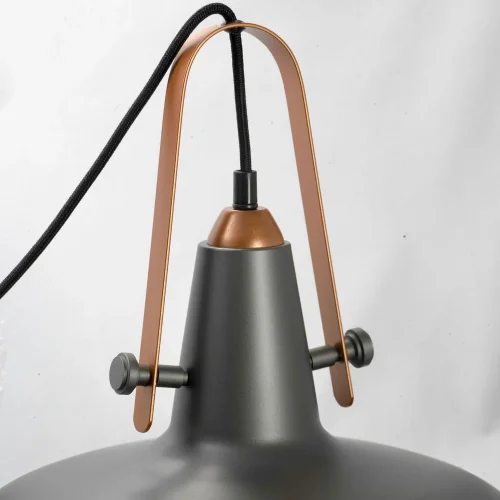Светильник подвесной лофт Middletown GRLSP-9814 Lussole серый 1 лампа, основание серое в стиле лофт  фото 5