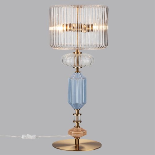 Настольная лампа Terra 5414/2TA Odeon Light прозрачная на 2 лампы, основание латунь античное бронза керамика металл в стиле классический современный фото 4