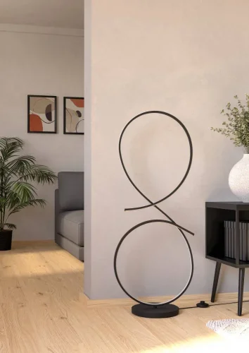 Торшер LED Serpins 901271 Eglo чёрный на 1 лампу, основание чёрное в стиле современный хай-тек фото 5