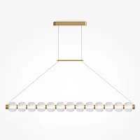 Светильник подвесной LED Amulet MOD555PL-L18G3K Maytoni прозрачный 1 лампа, основание золотое в стиле современный арт-деко линейный