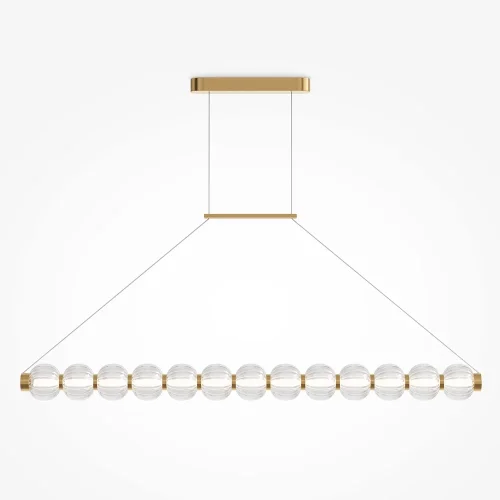 Светильник подвесной LED Amulet MOD555PL-L18G3K Maytoni прозрачный 1 лампа, основание золотое в стиле современный арт-деко линейный