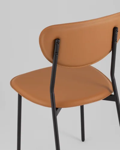 Стул обеденный Minnie, коричневый УТ000039221 Stool Group, коричневый/экокожа, ножки/металл/чёрный, размеры - ***** фото 6