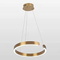 Светильник подвесной LED LSP-7209 Lussole золотой 1 лампа, основание золотое в стиле хай-тек современный кольца