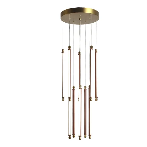 Светильник подвесной LED Brick SL6225.303.10 ST-Luce красный коричневый на 10 ламп, основание латунь в стиле минимализм каскад