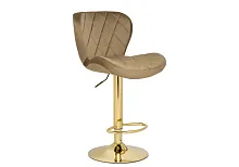 Барный стул Porch dark beige / golden 15505 Woodville, бежевый/велюр, ножки/металл/золотой, размеры - *1100***470*530