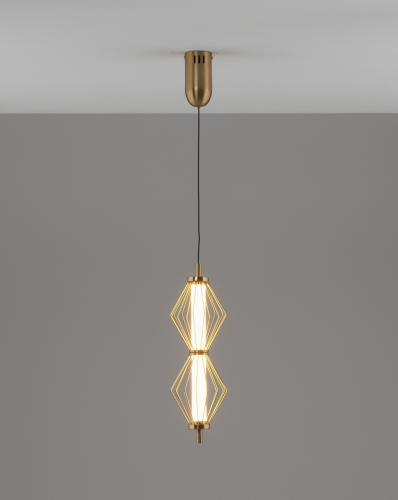 Светильник подвесной LED Eloise V11355-PL Moderli белый золотой на 1 лампу, основание золотое в стиле современный 