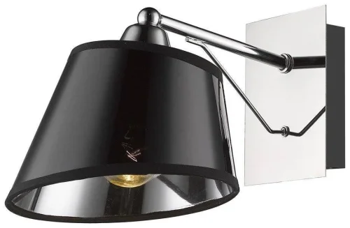 Бра 296-101-01 Velante чёрный на 1 лампа, основание хром в стиле современный 