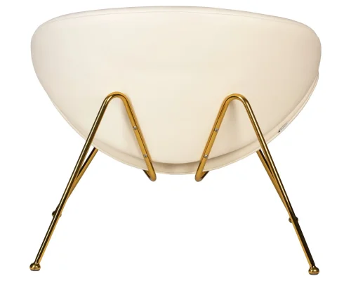Кресло дизайнерское 72-LMO EMILY, цвет сиденья белый YP17, цвет основания золотой Dobrin, белый/винил, ножки/металл/золотой, размеры - ****810*780 фото 5