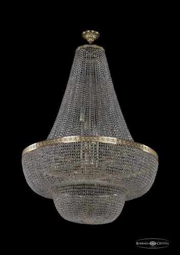 Люстра потолочная хрустальная 19091/H2/100IV G Bohemia Ivele Crystal прозрачная на 26 ламп, основание золотое в стиле классический sp