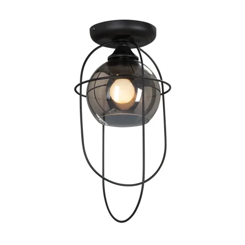 Светильник потолочный V4462-1/1PL Vitaluce чёрный серый 1 лампа, основание чёрное в стиле лофт 