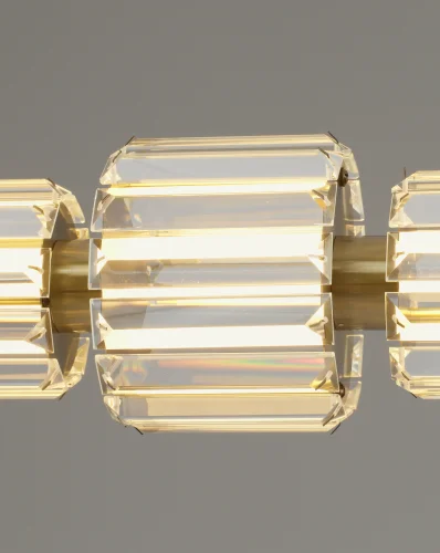 Светильник подвесной LED Prismique V11715-PL Moderli прозрачный на 1 лампу, основание латунь в стиле современный линейный фото 4