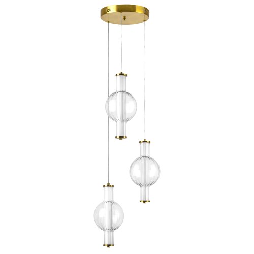 Светильник подвесной LED Botto 800133 Lightstar белый прозрачный на 3 лампы, основание латунь в стиле современный 