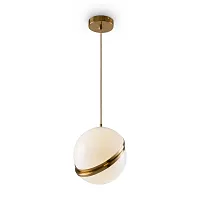 Светильник подвесной Element FR5181PL-01BS Freya белый 1 лампа, основание латунь в стиле модерн шар