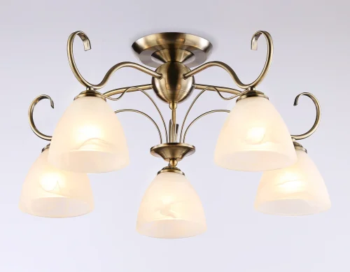 Люстра потолочная TR3046 Ambrella light белая на 5 ламп, основание белое в стиле классический  фото 4
