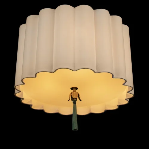Светильник потолочный Mellow 10306 Light linen LOFT IT белый бежевый на 3 лампы, основание латунь в стиле современный фото 2