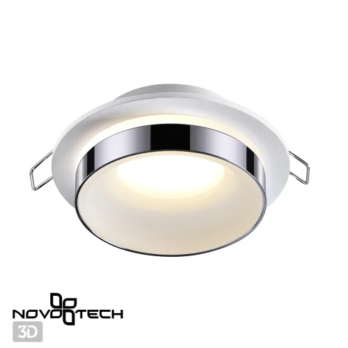 Светильник точечный Water 370782 Novotech хром 1 лампа, основание белое в стиле современный  фото 3