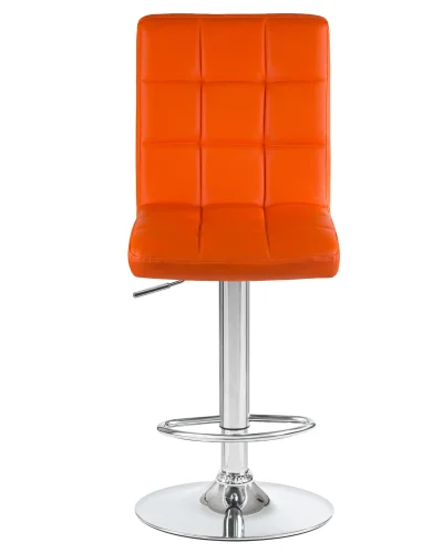 Стул барный 5009-LM KRUGER,  цвет сиденья оранжевый, цвет основания хром Dobrin, оранжевый/экокожа, ножки/металл/хром, размеры - 1000*1220***410*560 фото 6