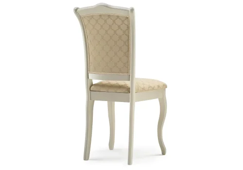 Деревянный стул Луиджи молочный / бежевый 450683 Woodville, бежевый/ткань, ножки/массив березы дерево/молочный, размеры - ****440*550 фото 4