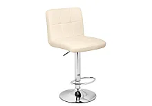 Барный стул Paskal beige / chrome 15498 Woodville, бежевый/экокожа, ножки/металл/хром, размеры - *1090***430*530