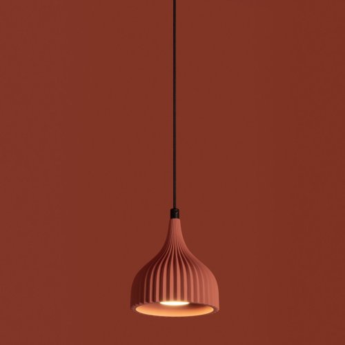 Светильник подвесной Terra FR5582PL-01R Freya красный на 1 лампу, основание чёрное в стиле современный мемфис фото 3