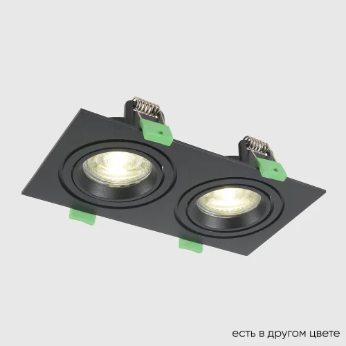 Светильник точечный CLT 002C2 BL V2 Crystal Lux чёрный на 2 лампы, основание чёрное в стиле современный прямоугольный