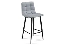 Полубарный стул Чилли К темно-серый / черный 502079 Woodville, серый/велюр, ножки/металл/чёрный, размеры - ****430*420