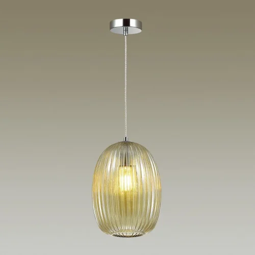 Светильник подвесной Dori 4703/1 Odeon Light коричневый на 1 лампу, основание хром в стиле современный выдувное фото 2