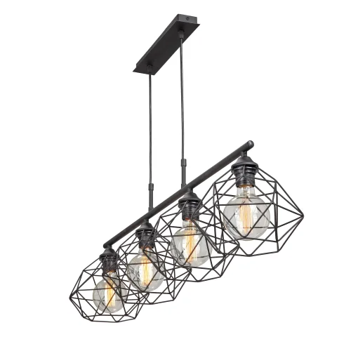 Светильник подвесной V4269-1/4S Vitaluce без плафона на 4 лампы, основание чёрное в стиле лофт фото 3 Светильник подвесной V4269-1/4S Vitaluce без плафона на 4 лампы, основание чёрное в стиле лофт фото 3