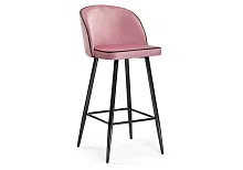 Барный стул Zefir pink 15049 Woodville, розовый/велюр, ножки/металл/чёрный, размеры - ****480*500