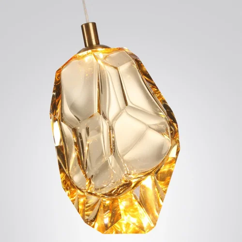 Светильник подвесной LED Gemme 7111/4LA Odeon Light янтарный на 1 лампу, основание бронзовое в стиле современный классический выдувное фото 6