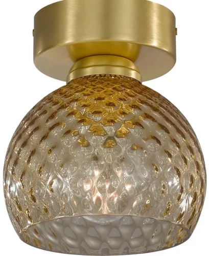 Светильник накладной PL 10032/1 Reccagni Angelo янтарный 1 лампа, основание матовое золото в стиле современный классический круглый фото 2