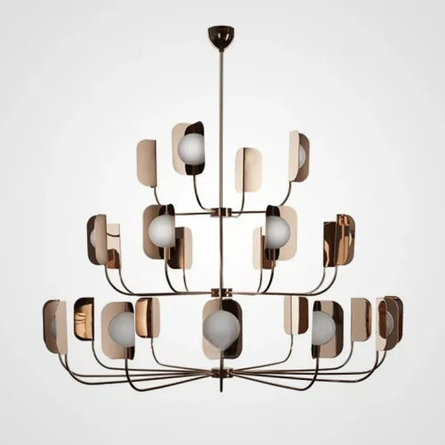 Люстра на штанге Chandeliers LEAF D120 192776-26 ImperiumLoft латунь на 12 ламп, основание латунь в стиле современный фото 2