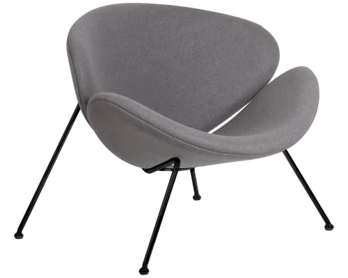Кресло дизайнерское  72-LMO EMILY, цвет сиденья серый (AF7), цвет основания черный Dobrin, серый/ткань, ножки/металл/чёрный, размеры - ****810*780 фото 3