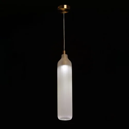 Светильник подвесной Кьянти 720012001 DeMarkt белый 1 лампа, основание латунь в стиле современный  фото 2