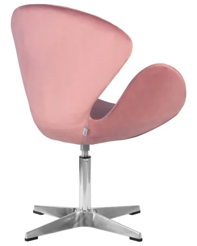 Кресло дизайнерское  69A-LMO SWAN, цвет сиденья розовый велюр BLUVEL52, алюминиевое основание Dobrin, розовый/велюр, ножки/металл/алюминий, размеры - ****710*600 фото 3