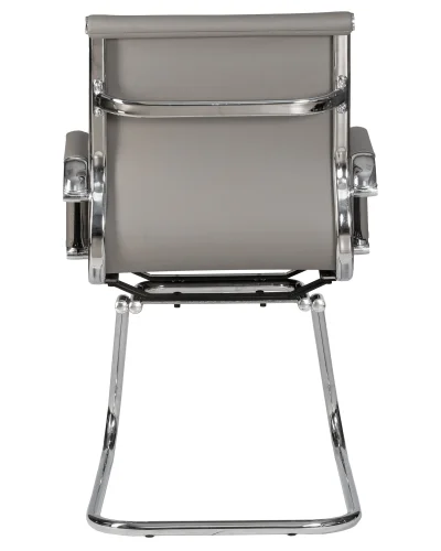 Офисное кресло для посетителей 102N-LMR CODY, цвет сиденья серый Dobrin, серый/экокожа, ножки/металл/хром, размеры - ****535*600 фото 5