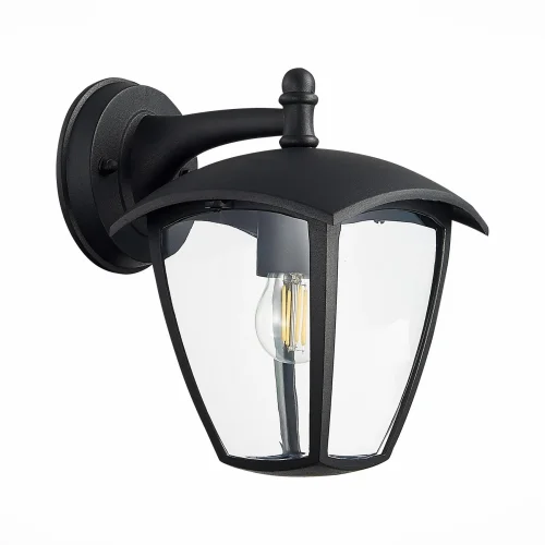 Настенный светильник Sivino SL081.411.01 ST-Luce уличный IP44 чёрный 1 лампа, плафон прозрачный в стиле современный E27 фото 2