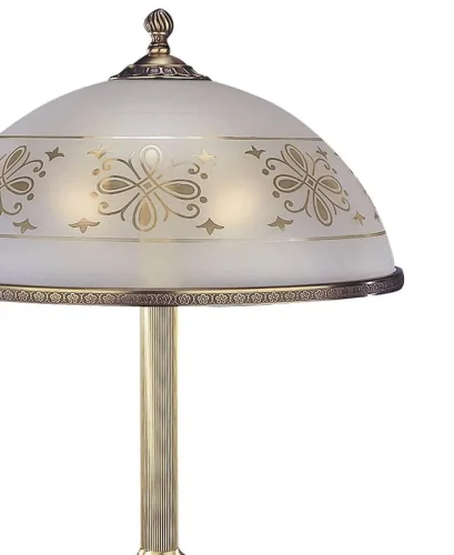 Настольная лампа P 6002 G Reccagni Angelo прозрачная белая 2 лампы, основание античное бронза латунь металл в стиле классический  фото 2