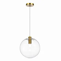 Светильник подвесной Noor SL1056.223.01 ST-Luce прозрачный 1 лампа, основание золотое в стиле модерн шар