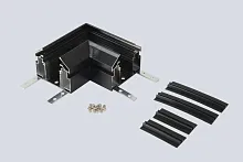 Угол соединительный для встраиваемого трека 220V в натяжной ПВХ потолок CLT 0.235 01 BL Crystal Lux чёрный в стиле современный для светильников серии Спейс 220 (Space 220) натяжной потолок space 220