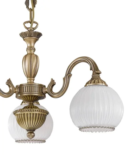 Люстра подвесная  L 9200/3 Reccagni Angelo белая на 3 лампы, основание античное бронза в стиле классический  фото 2