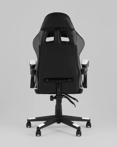 Кресло спортивное TopChairs Shadow, черно-белый УТ000039461 Stool Group, чёрный/экокожа, ножки/полимер/чёрный, размеры - 1250*1350***490*470 фото 6