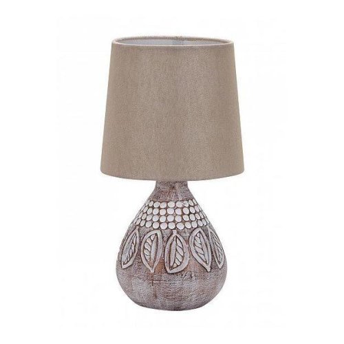 Настольная лампа 6006/1L Brown Escada бежевая 1 лампа, основание коричневое керамика в стиле кантри 