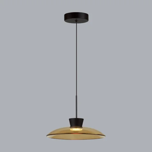 Светильник подвесной LED Saucer 5055/9LA Odeon Light янтарный 1 лампа, основание чёрное в стиле современный  фото 4