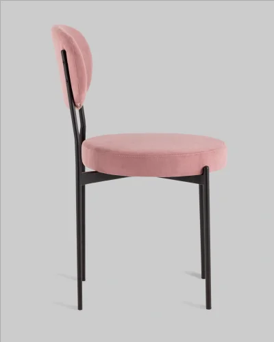 Стул Бриф DD велюр пыльно-розовый УТ000041411 Stool Group, розовый/велюр, ножки/металл/чёрный, размеры - ***** фото 3